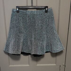 Express Glittering Silver Skater Skirt